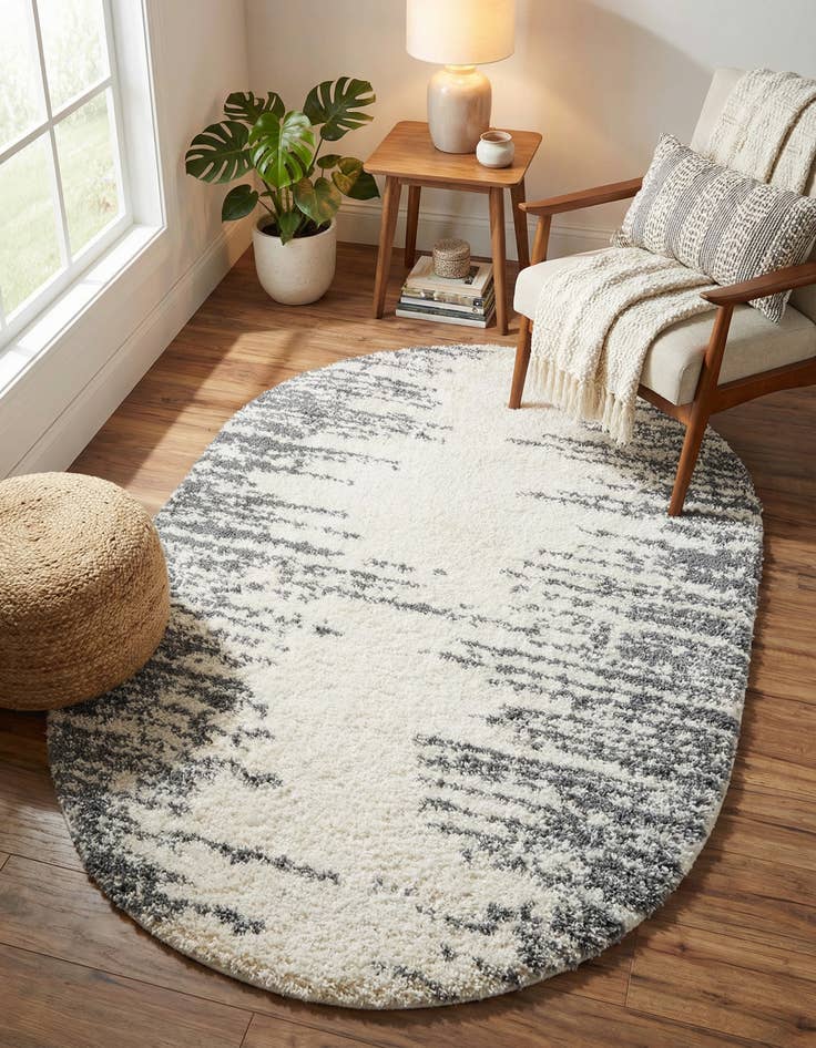 Detail image of 5' 3 x 8' Serenity Shag Oval Rug