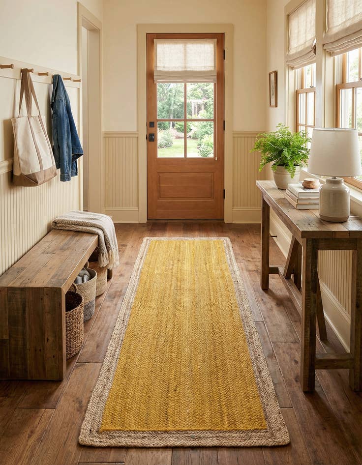 Detail image of 2' 7 x 6' 1 Handmade Braided Jute Runner Rug