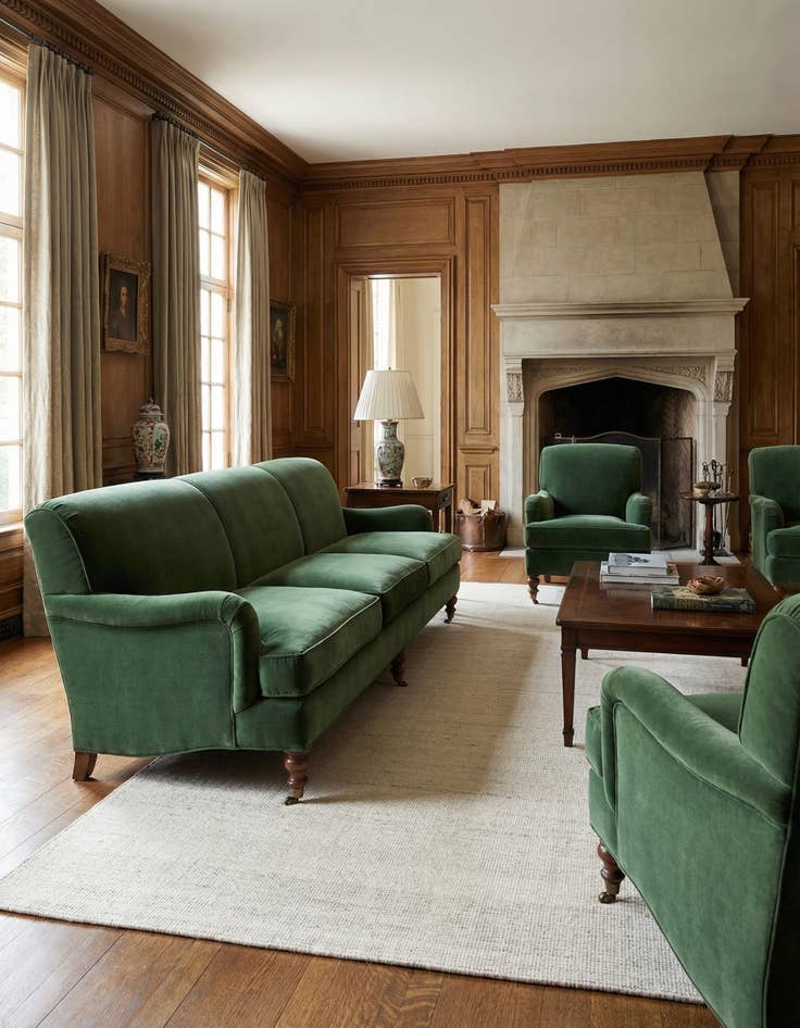 Detail image of 7' 1 x 10'  Hand Woven Jill Zarin English Manor Farmhouse Wool Rug