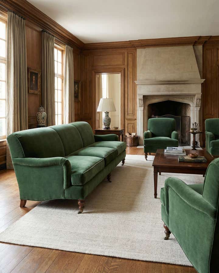 7' 1 x 10' Hand Woven Jill Zarin English Manor Farmhouse Wool Rug