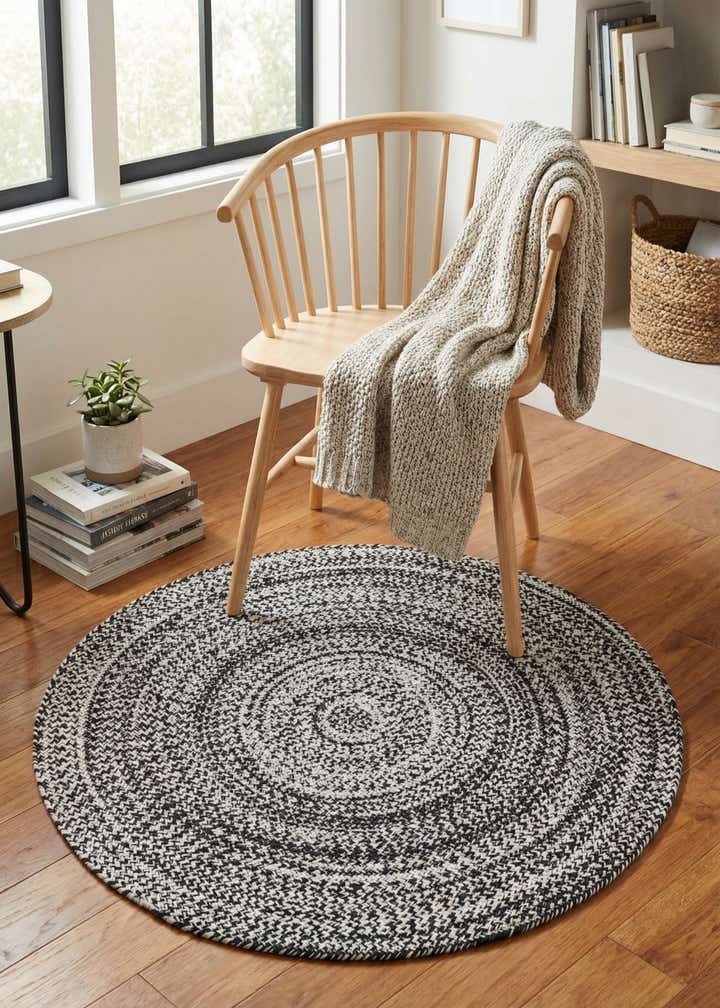 3' 3 x 3' 3 Easy-Clean Eco Verse Washable Indoor / Outdoor Round Rug