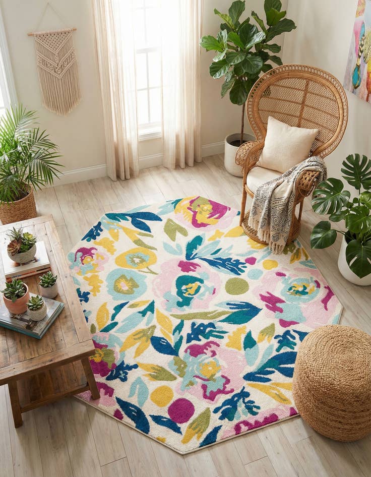 Detail image of 7' x 7' Bloom Octagon Rug