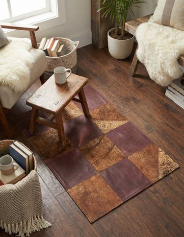 2' 1 x 3' 1 Cowhide Leather Rug