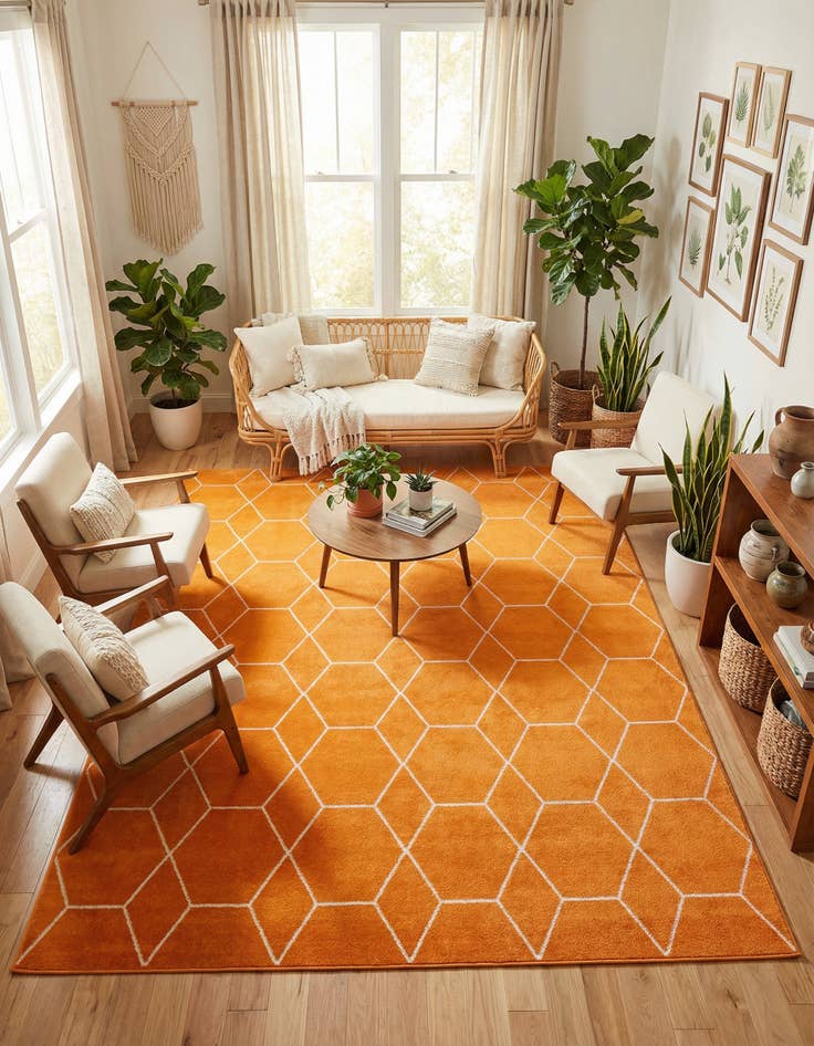 Detail image of 10' x 14' Lattice Frieze Rug