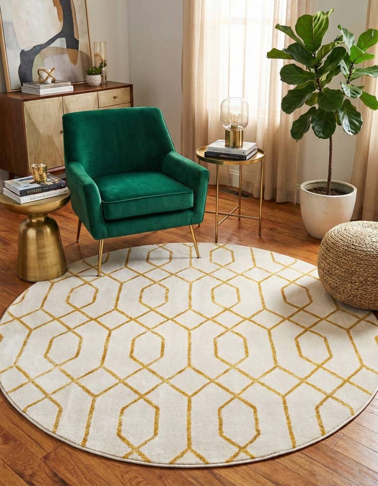 Detail image of 5' 3 x 5' 3 Marilyn Monroe&trade; Glam Trellis Round Rug