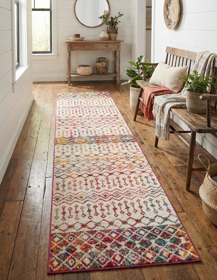 Detail image of  2' 7 x 12' Moroccan Trellis Runner Rug