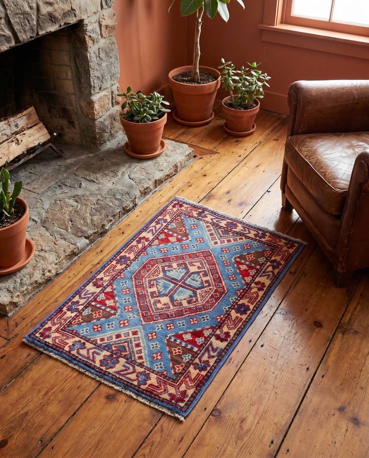 Detail image of 2' 1 x 3' 1 Hand Knotted Kazak Rug