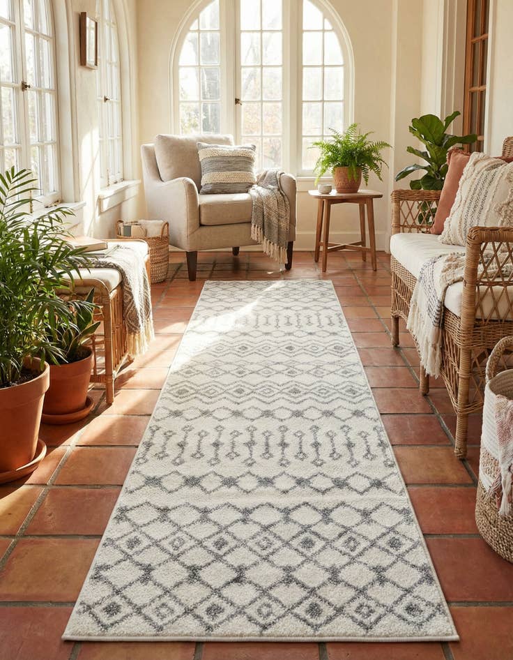 Detail image of 2' x 8' Moroccan Trellis Runner Rug