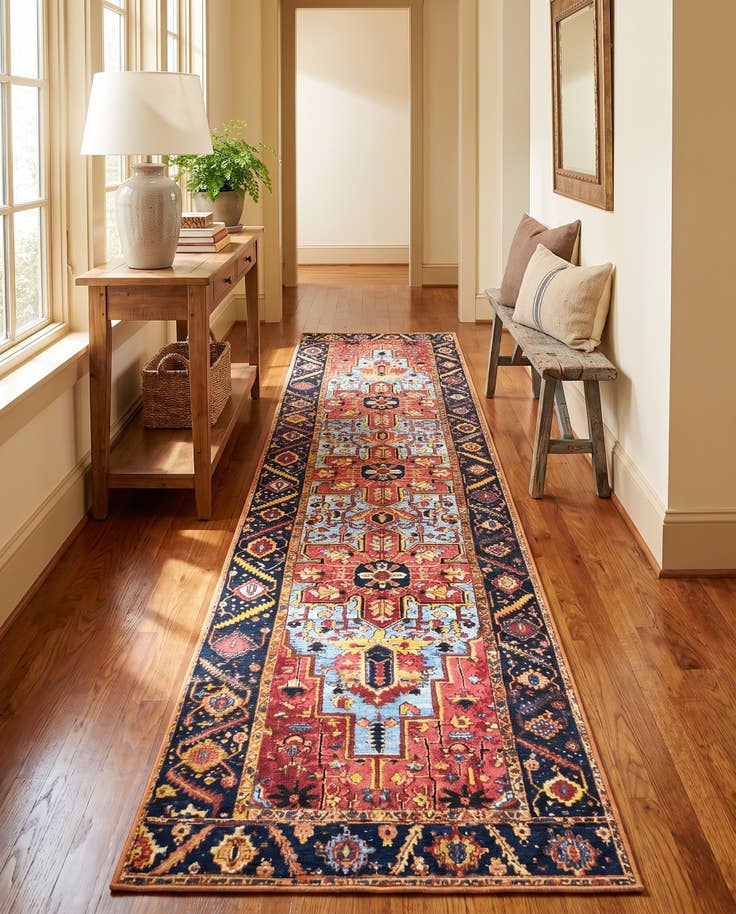 Detail image of 2' 7 x 11' Easy-Clean Traditional Indoor / Outdoor Runner Rug