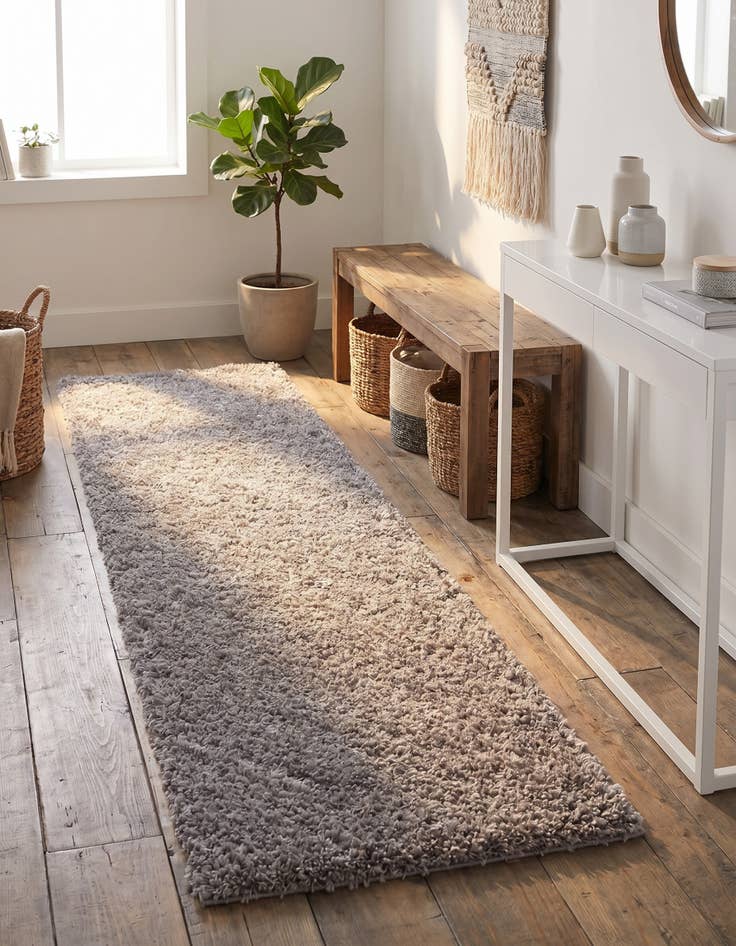 Detail image of 2' x 6' 9 Trellis Shag Runner Rug