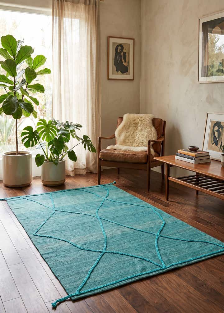 3' 5 x 4' 11 Hand Knotted Moroccan Wool Rug