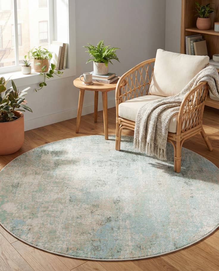 Detail image of 6' 1 x 6' 1 Lotus Round Rug