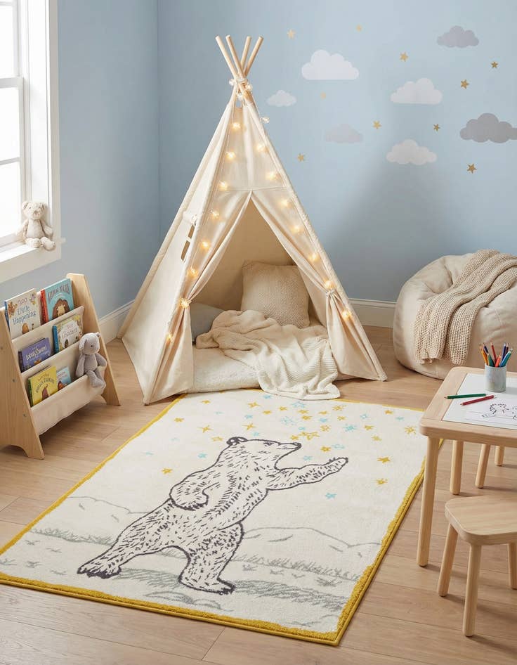 Detail image of 3' 11 x 5' 11 Bear Whimsy Kids Rug