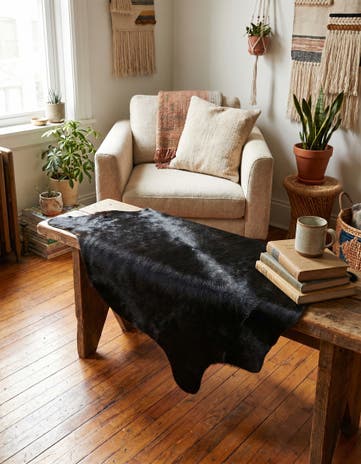 1' 8 x 2' 6 Cowhide Leather Rug