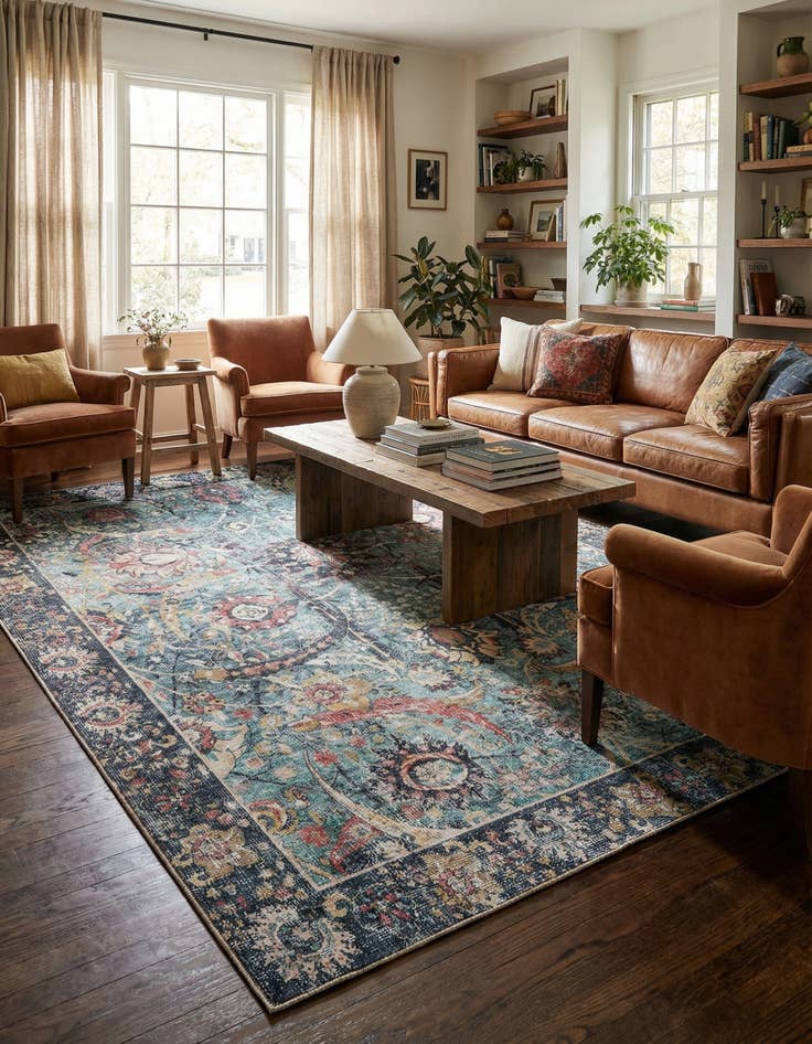 Detail image of 9' 5 x 13' 1 Washable Timeless Rug