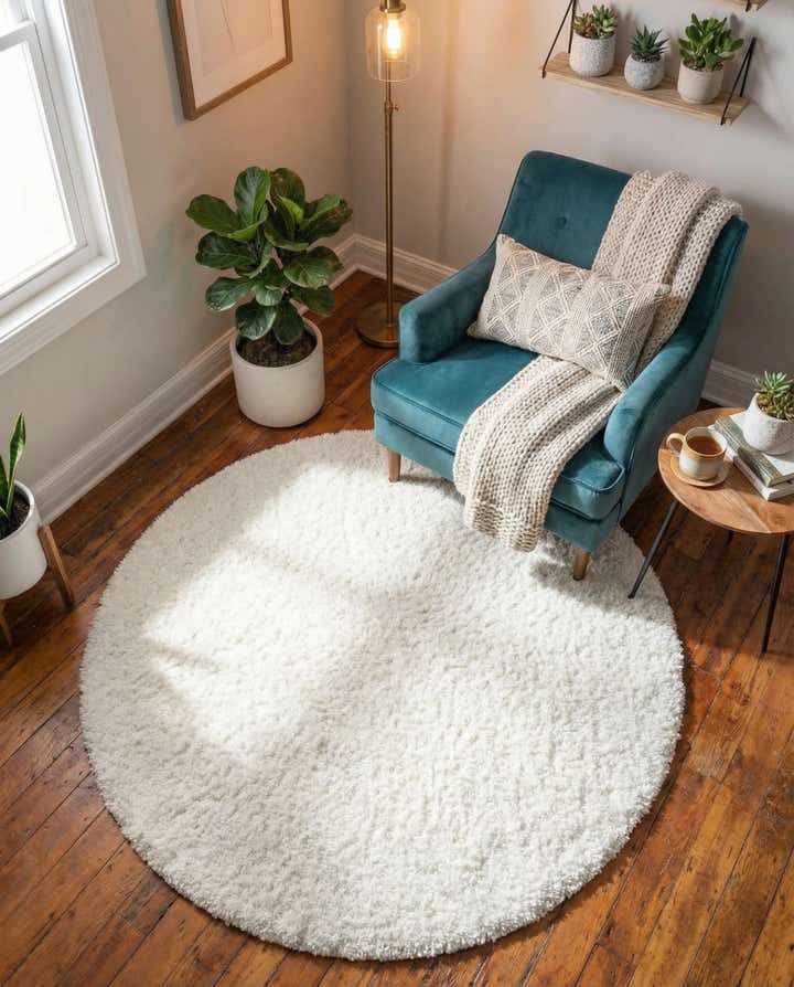 4' x 4' Zermatt Shag Round Rug