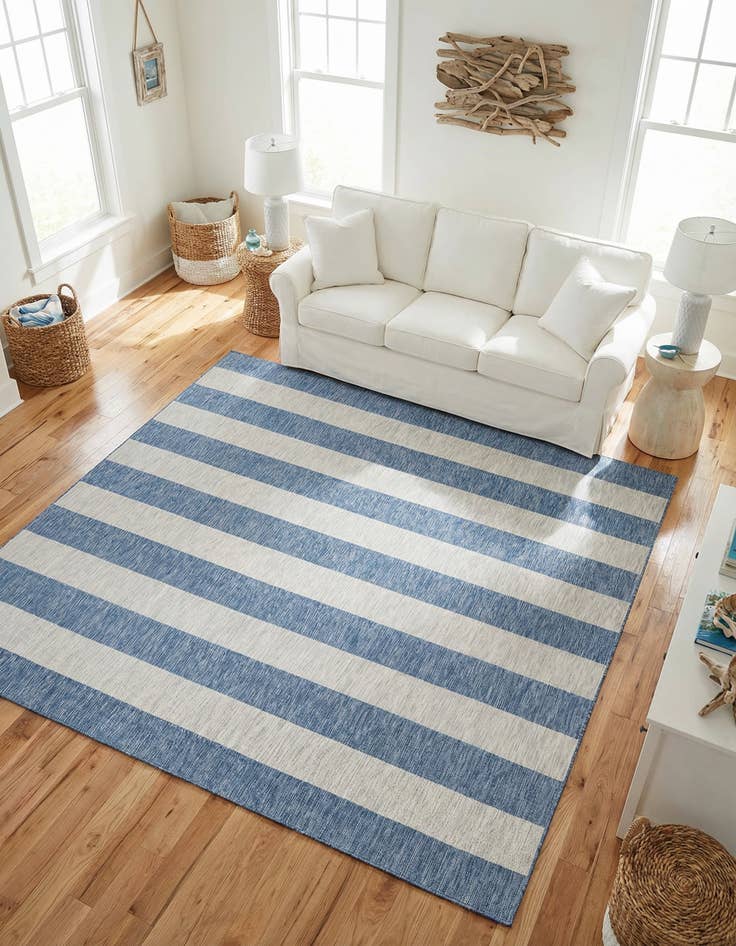 Detail image of 10' 8 x 10' 8 Washable Ribbon Indoor / Outdoor Square Rug