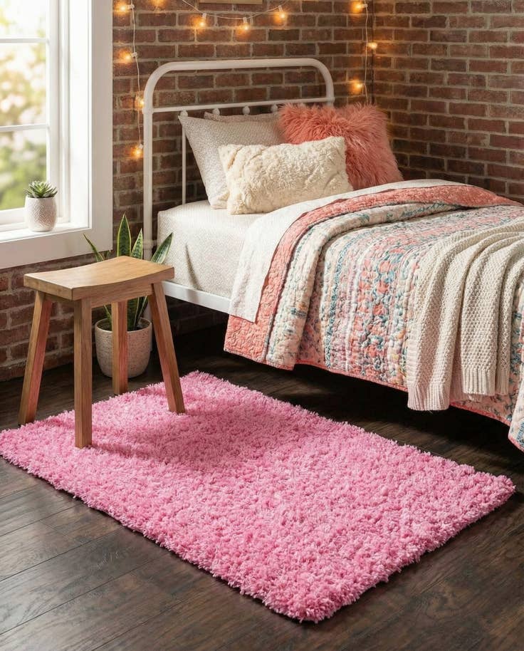 Detail image of 2' x 3' Solid Shag Rug