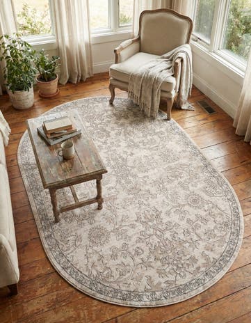 Ivory Oregon Oval Rug