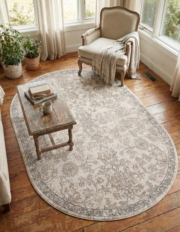 Ivory Oregon Oval Rug