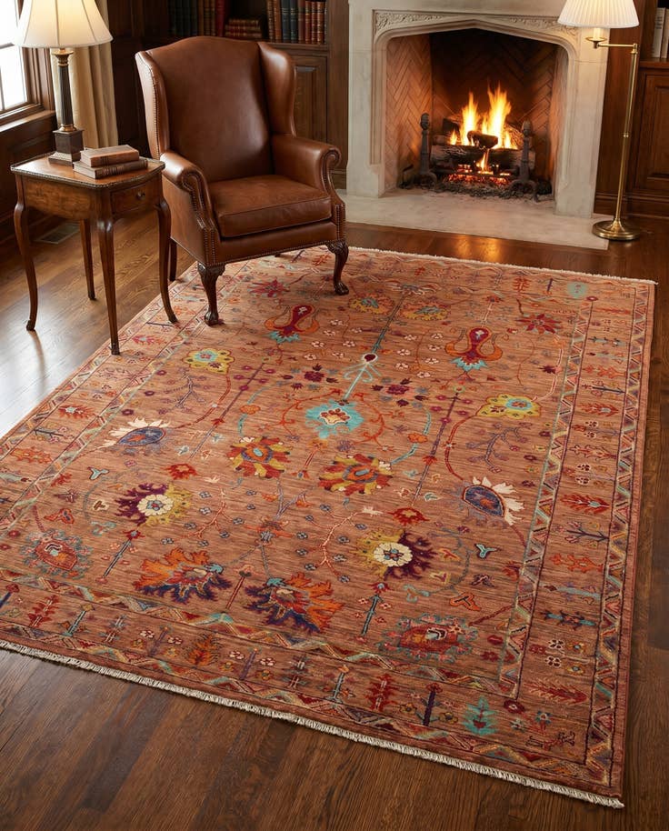 Detail image of 5' 1 x 6' 5 Hand Knotted Ariana Ziegler Rug
