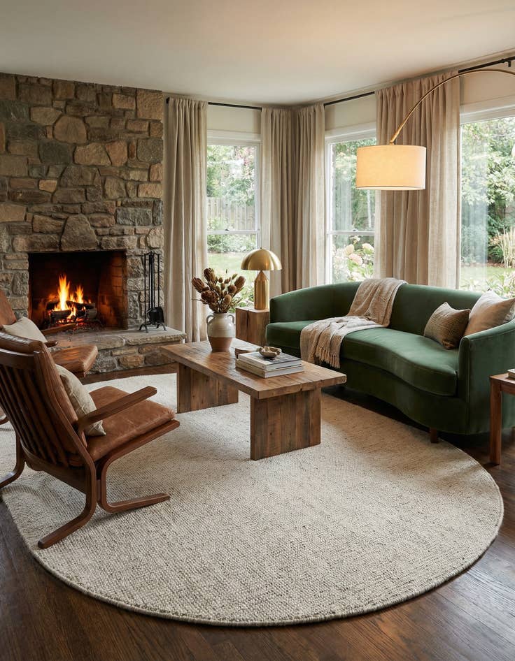 Detail image of 4' 1 x 6' 1  Hand Woven Jill Zarin English Manor Wool Oval Rug