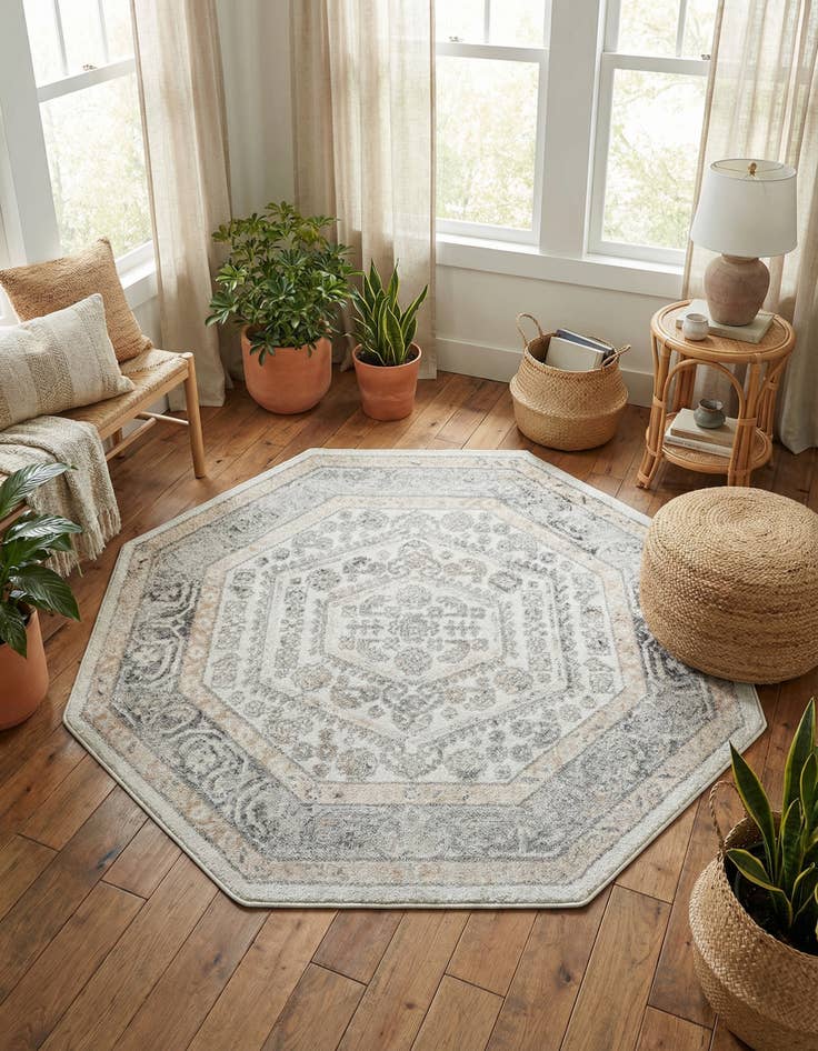 Detail image of 5' 3 x 5' 3 Aurelia Octagon Rug