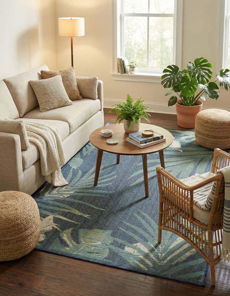 Detail image of 5' 3 x 7' 7  Washable Baja Indoor / Outdoor Rug