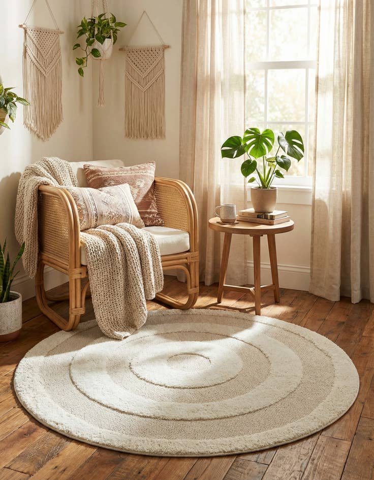 Detail image of 5' 3 x 5' 3 Boho Round Rug