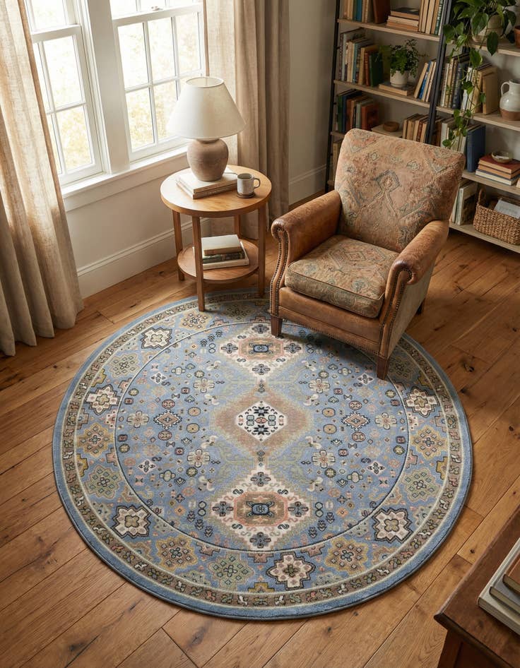 Detail image of 7' 10 x 7' 10 Kamala Washable Round Rug