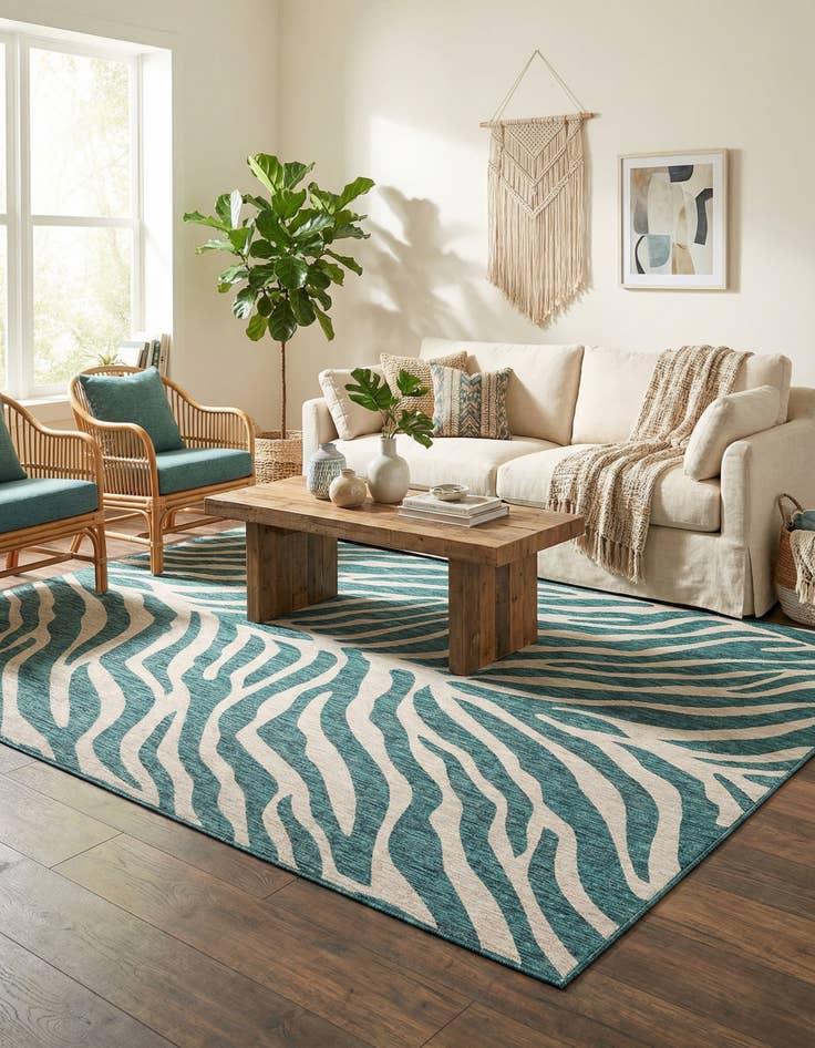 Detail image of 10' x 14'  Washable Safari Indoor / Outdoor Rug