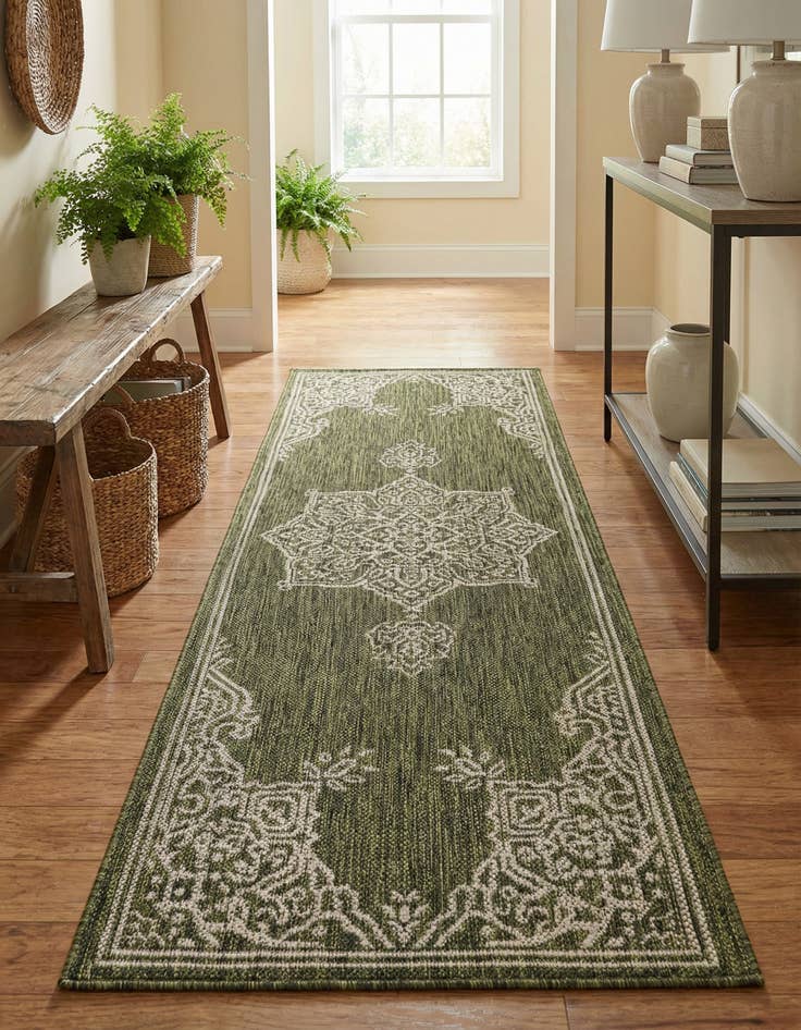 Detail image of 2' x 6' Easy-Clean Traditional Indoor / Outdoor Runner Rug