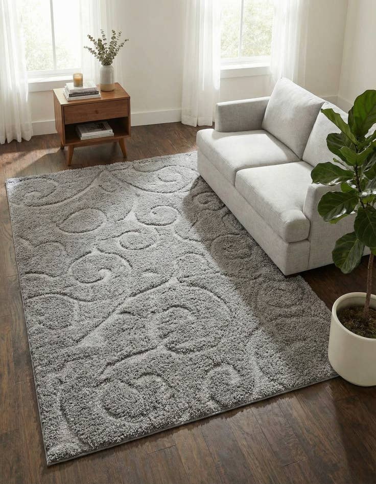 Detail image of 5' x 8' Botanical Shag Rug