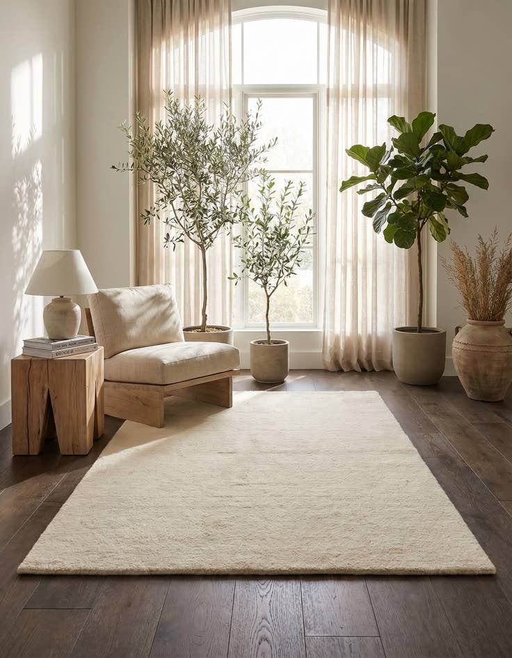 Detail image of 4' 1 x 6' Hand Knotted Gabbeh Wool Rug