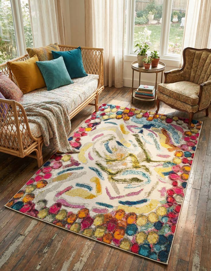 Detail image of 5' 3 x 8' Washable Vivid Rug