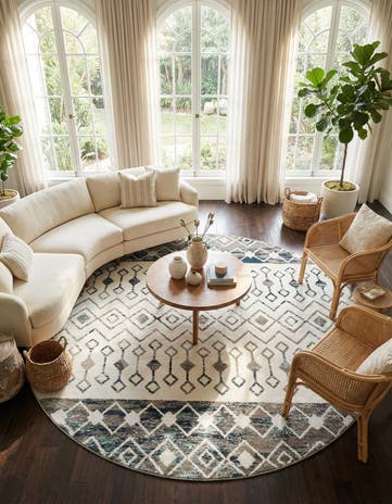 10' x 10' Moroccan Trellis Round Rug