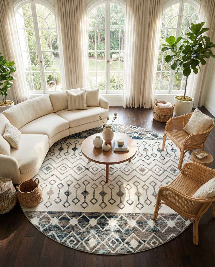 10' x 10' Moroccan Trellis Round Rug