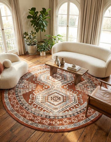 Terracotta Charlotte Round Rug