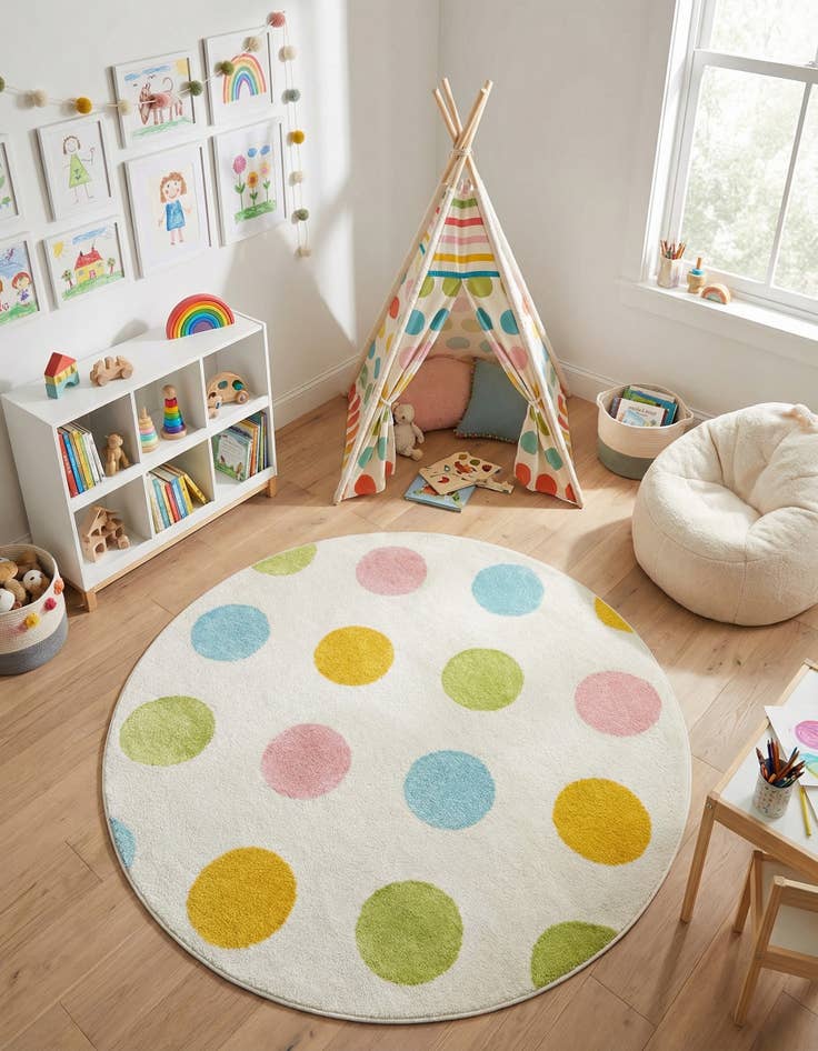 Detail image of 5' x 5' Whimsy Kids Round Rug