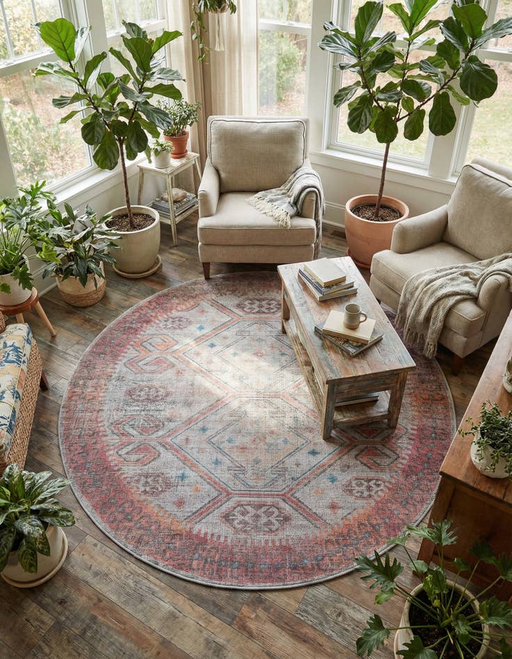 Detail image of 7' 10 x 7' 10  Washable Sisu Round Rug