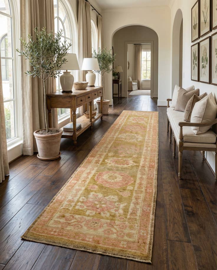 Detail image of 2' 9 x 10' 3 Hand Knotted Oushak Wool Runner Rug