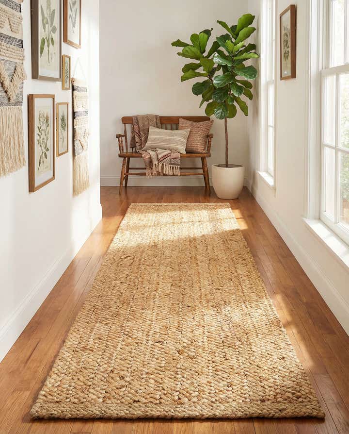 2' 7 x 10' Handmade Heirloom Braided Jute Runner Rug