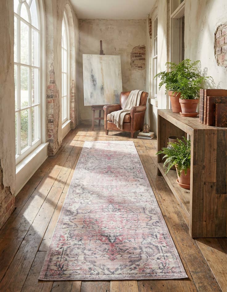 Detail image of 2' 7 x 12' Washable Nostalgia Runner Rug
