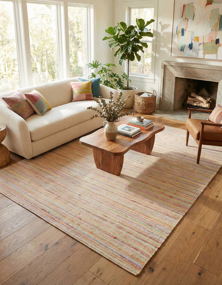 Detail image of 9' x 12' Hand Woven Happy Rugs Rainbow Weave