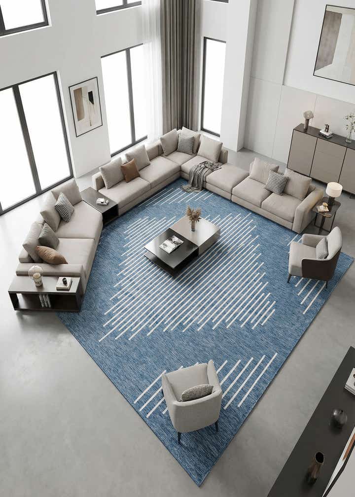 13' x 13' Easy-Clean Modern Indoor / Outdoor Square Rug