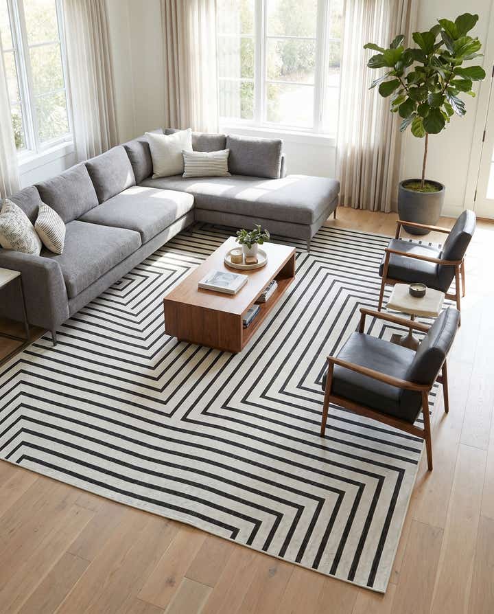 9' x 12' Easy-Clean Modern Indoor / Outdoor Rug
