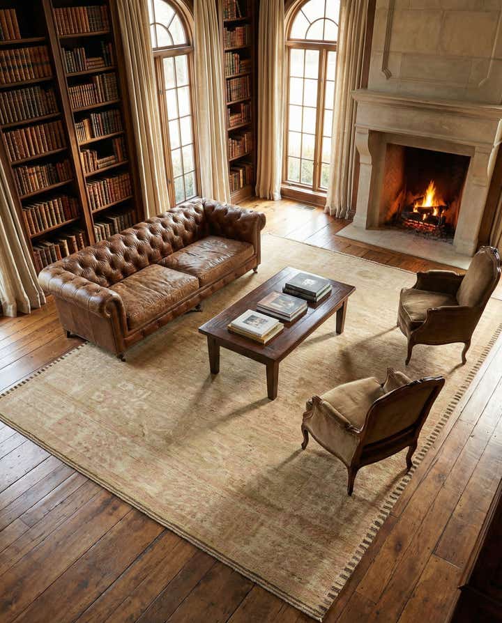 9' 7 x 12' Hand Knotted Oushak Wool Rug