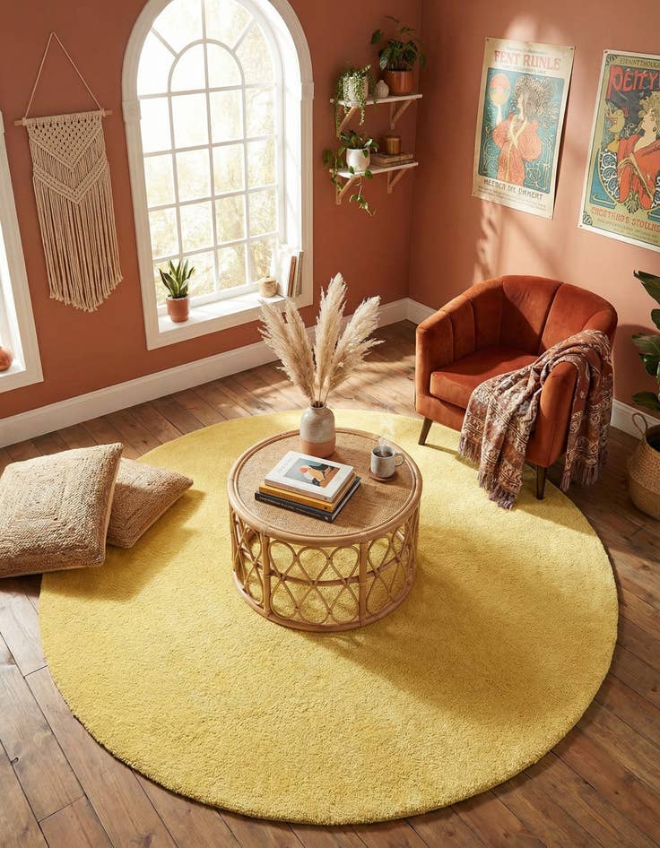 Detail image of 8' x 8' Solid Frieze Round Rug