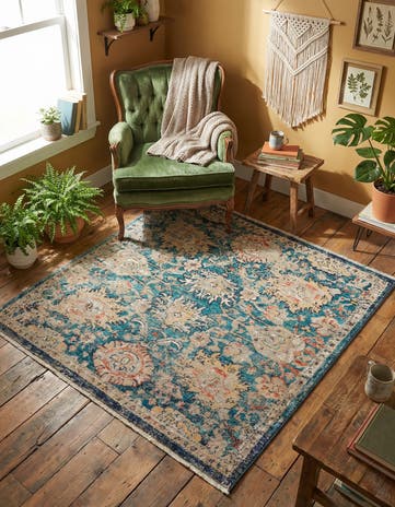 Blue Lola Square Rug
