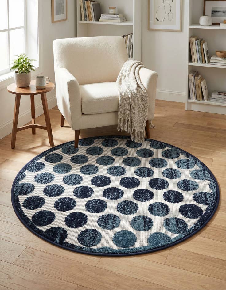 Detail image of 3' x 3' Washable Sabrina Soto Indoor / Outdoor Round Rug